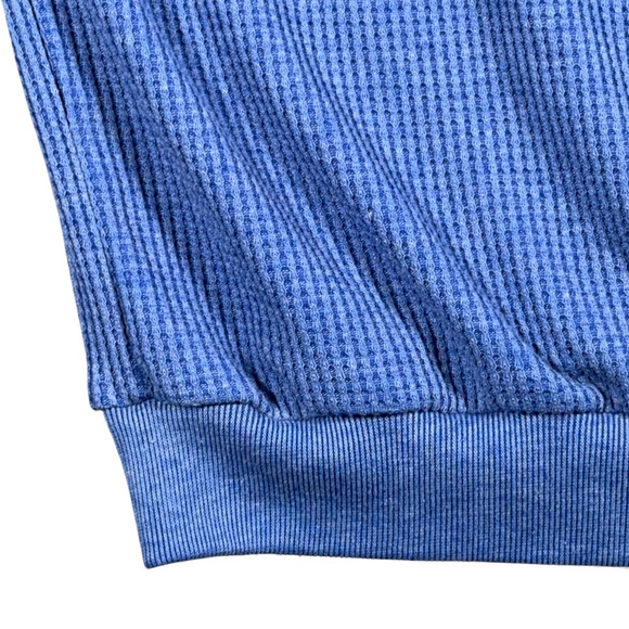 Vintage Hukapoo Polo Shirt Adult MEDIUM Blue Textured Waffle Knit Golf 90s - Picture 7 of 11